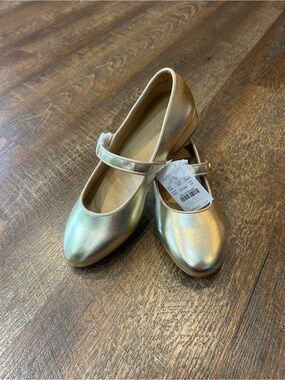 Crewcuts Gold Mary Jane Slip On Dress Shoes 4